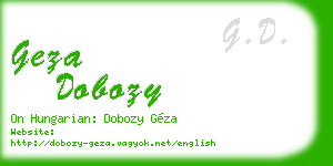 geza dobozy business card